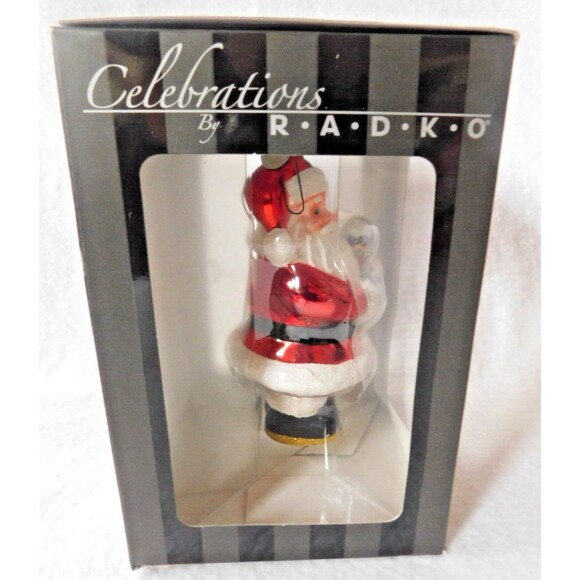 Celebrations by Radko  Glass Ornament   Santa With A Puppy   NEW - Picture 5 of 10